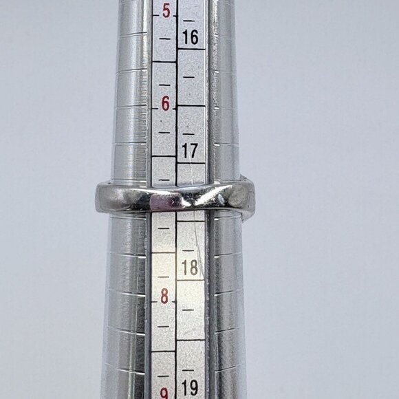 VTG Sterling Silver 925 Garnet Five Stone Prong Set Statement Ring Size 7 - Picture 9 of 11